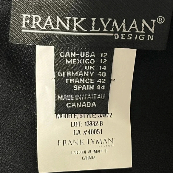 Frank Lyman Black Pencil Skirt Back Full Zip - Picture 6 of 7